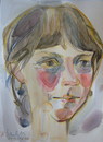 Cartoon: Giedre (small) by Kestutis tagged watercolor sketch portrait aquarellskizze kestutis lithuania