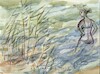 Cartoon: Girl in the lake (small) by Kestutis tagged girl,lake,kestutis,lithuania,art,kunst,summer,watercolor,sketch