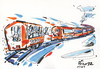 Cartoon: GOOD - BYE! (small) by Kestutis tagged happy new year goodbye rabbit hase train kaninchen zug