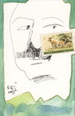 Cartoon: Green Hills of Africa (small) by Kestutis tagged dada,postcard,kestutis,lithuania,nature,journey,literature,green,africa,hemingway