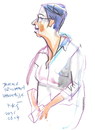 Cartoon: Janina - gallery director (small) by Kestutis tagged dada sketch kestutis lithuania gallery director