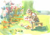 Cartoon: Künstlerin und Aquarell. Sommer (small) by Kestutis tagged kunst,art,painting,watercolor,aquarell,sommer,summer,kestutis,siaulytis,lithuania