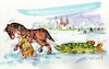 Cartoon: Lithuania. Fishermans events (small) by Kestutis tagged fish,ice,winter,horse,snow,kestutis,lithuania,pike