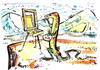 Cartoon: LIZARD ART (small) by Kestutis tagged künstler,artist,eidechse,painter,maler