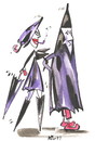 Cartoon: MAINTAINED STYLE (small) by Kestutis tagged style umbrella regenschirm woman fashion man autumn herbst