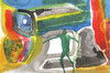 Cartoon: Man of the space capsules (small) by Kestutis tagged dada postcard space capsules man kestutis lithuania