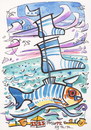 Cartoon: Marine fish swim to Santa Claus (small) by Kestutis tagged fish santa claus christmas weihnachten nature xmas kestutis meer sea sailor sail wind