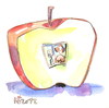 Cartoon: Montmartre apple (small) by Kestutis tagged montmartre,man,woman,künstler,kestutis,siaulytis,lithuania,kunst,art,apple
