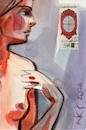 Cartoon: Near the window (small) by Kestutis tagged window postcard art kunst sketch kestutis lithuania