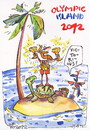Cartoon: OLYMPIC ISLAND. Award winners (small) by Kestutis tagged award winners champion gold pirate ocean palm treasure parrot medal cup london 2012 summer kestutis siaulytis lithuania turtle