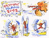 Cartoon: OLYMPIC ISLAND. Gymnastics (small) by Kestutis tagged gymnastics bird vogel olympic island london 2012 summer tourists sport desert kestutis siaulytis lithuania ocean palm penguin comic comics insel athletics strip iceberg