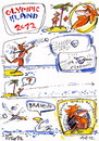 Cartoon: OLYMPIC ISLAND. Shot Put (small) by Kestutis tagged shot put olympic island london vogel ornithology birds comic comics strip 2012 lithuania kestutis siaulytis desert world record absolute ocean bird summer palm sport