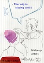 Cartoon: Overheard conversation (small) by Kestutis tagged sketch,wig,sitting,kestutis,lithuania