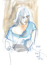 Cartoon: Painter Ieva (small) by Kestutis tagged dada sketch kestutis lithuania painter latvia