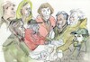 Cartoon: Painters party in the open air (small) by Kestutis tagged sketch painter nights summer party kestutis lithuania art kunst