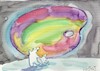 Cartoon: Picturesque Northern Lights (small) by Kestutis tagged aurora borealis polar bear art kunst painting kestutis lithuania