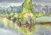 Cartoon: Rain watercolor (small) by Kestutis tagged rain,watercolor,art,kunst,kestutis,lithuania,summer