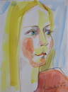 Cartoon: Ruta (small) by Kestutis tagged watercolor sketch aquarellskizze portrait kestutis lithuania