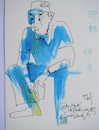 Cartoon: Sculptor Alvydas Paskauskas (small) by Kestutis tagged sketch,kestutis,lithuania,art,kunst