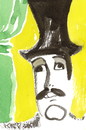 Cartoon: Sergei Diaghilev. Paris (small) by Kestutis tagged dada,postcard,art,kunst,paris,ballet,russia,france,kestutis,lithuania,dance,music