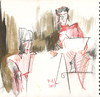 Cartoon: Sketch. Artist and model 6 (small) by Kestutis tagged sketch kestutis lithuania art kunst