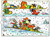 Cartoon: Skiing (small) by Kestutis tagged hedgehog tortoise kestutis siaulytis lithuania adventure nature animal comic strip skiing winter snow schnee