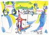Cartoon: Sports and philosophy. Crossroad (small) by Kestutis tagged sports,philosophy,crossroad,winter,olympic,sochi,2014,skiing,champagne,start,finish,kestutis,lithuania