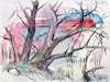 Cartoon: Strange spring (small) by Kestutis tagged strange spring sketch watercolor kestutis lithuania