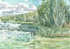 Cartoon: Summer by the lake 4 (small) by Kestutis tagged summer,lake,watercolor,art,kunst,kestutis,lithuania