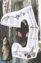 Cartoon: The daily limits. Sketch (small) by Kestutis tagged postcard,dada,kestutis,lithuania,sketch