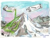 Cartoon: The Olympic Games begin (small) by Kestutis tagged winter,art,kunst,color,painting,mountains,sports,olympic,games,snow,trees,milano,cortina,kestutis,lithuania