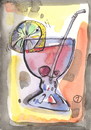 Cartoon: PARTY. TOOT. TUTEN (small) by Kestutis tagged jolly party music song microphone toot tuten strip comic zitronenscheibe lemon kestutis siaulytis lithuania adventure glass alcohol