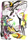 Cartoon: TOURIST ADVENTURE (small) by Kestutis tagged moon pizza evening tourist tavern