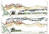 Cartoon: TRAIN HAPPENING (small) by Kestutis tagged gebirge,mountains,train,happening