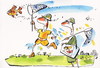 Cartoon: VACATION. URLAUB. ATOSTOGOS (small) by Kestutis tagged vacation lithuania kestutis urlaub nature butterfly fisch schmetterling