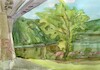 Cartoon: Vilnius in the summer 10 (small) by Kestutis tagged art kunst watercolor vilnius kestutis lithuania