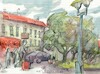 Cartoon: Vilnius in the summer 2 (small) by Kestutis tagged sketch vilnius kestutis lithuania