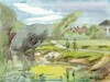 Cartoon: Vilnius in the summer 9 (small) by Kestutis tagged watercolor summer vilnius kestutis lithuania