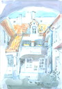 Cartoon: Vilnius. Lithuania (small) by Kestutis tagged vilnius lithuania watercolor summer kestutis