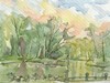 Cartoon: Watercolor plein air 1 (small) by Kestutis tagged watercolor pleinair kestutis lithuania