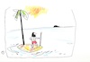 Cartoon: Whale hunter adventures (small) by Kestutis tagged whale hunter adventures kestutis lithuania desert island