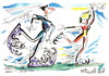Cartoon: Natural power. Figure skating (small) by Kestutis tagged figure,skating,ice,winter,power,sports,olympic,psychology,woman,man,male,female,sochi,2014,kestutis,lithuania,nature