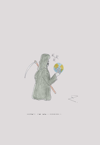 Cartoon: ...not to be.hi..hi.. (medium) by Zoran tagged earth,ecology,ruin,perspective,hi
