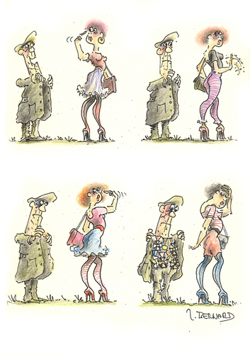 Cartoon: ohne Titel (medium) by jiribernard tagged exhibicionist,abartigkeit,perverse,frauen,park,belästigung,medaillen,general,militär,blödel,soldat,perverse,frauen,belästigung,soldat,blödel,militär