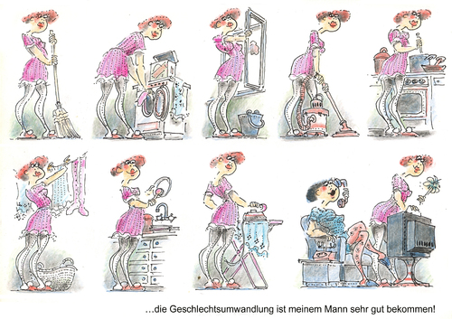 Cartoon: ohne Titel (medium) by jiribernard tagged ehe,geschlechtsumwadlung,hausarbeiten,zufriedenheit,hausputz,telefon,bügeln,fensterputz,waschen,kochen,abspülen,abwasch,stausaugen,putzen,ehe,geschlechtsumwadlung,hausarbeiten,zufriedenheit,hausputz,telefon,bügeln,fensterputz,waschen,abspülen,kochen,stausaugen,geschlecht,geschlechter,mann,frau