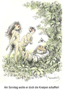 Cartoon: ohne Titel (small) by jiribernard tagged paradies eden adam und eva schöpfung gott erschöpfung ruhetag ausruhen schaffenspause enttäuschung hoffnung paradise garden of weltschaffung