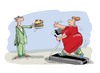Cartoon: Fitness slimming (small) by krutikof tagged husband,wife,trainer,lose,weight,jogging,treadmill,completeness,full,cake,shape,fitness,sports,bait,house,family,man,woman,relationship