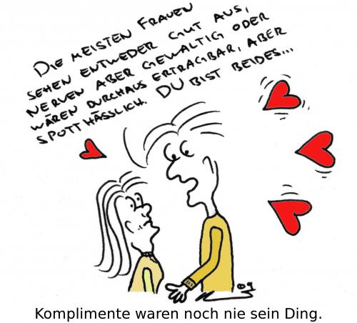 Cartoon: Komplimente (medium) by al_sub tagged komplimente,liebe