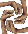 Cartoon: SOLIDARIDAD (small) by OTORONGO tagged pueblos