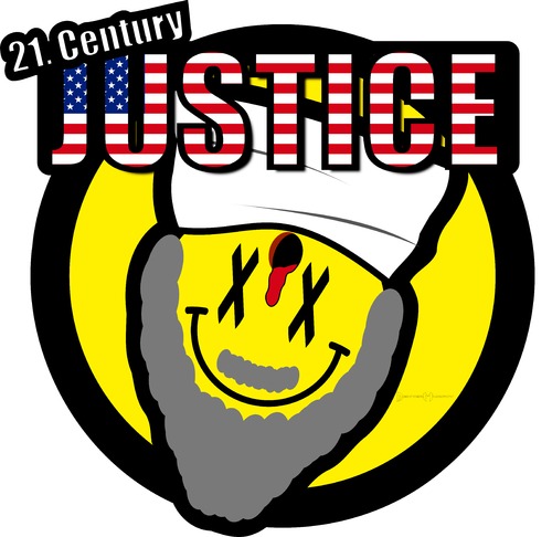 Cartoon: 21. Century Justice (medium) by DexterMurphy tagged bin,laden,osama,schnellgericht,11,rache,barrack,anti,terror,christ,obama,religion,danke,aussenwirkung,öl,feuer,glanzleistung